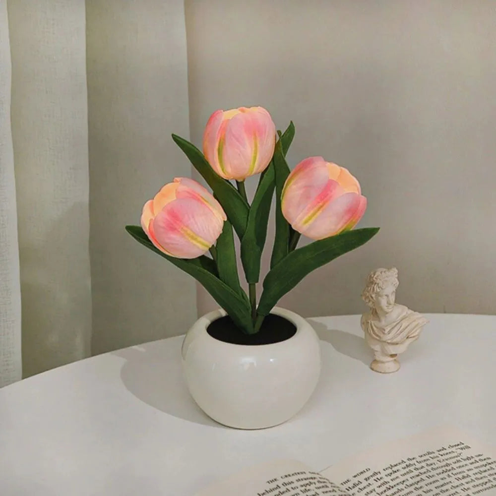 Beautiful flower lamp: a Tulip LED Night Light with a soft, warm, aesthetic glow.