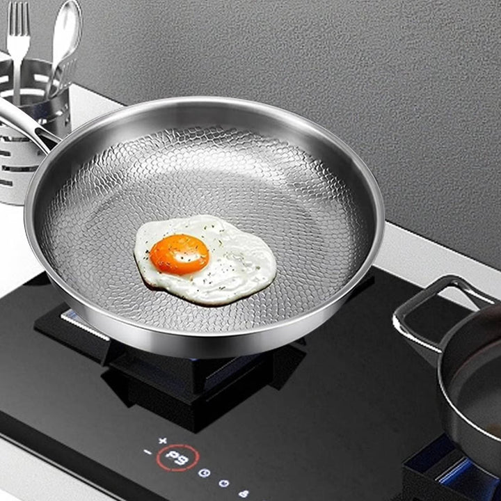 Premium titanium steel non-stick deep pan, perfect cookware for easy, healthy kitchen meals.