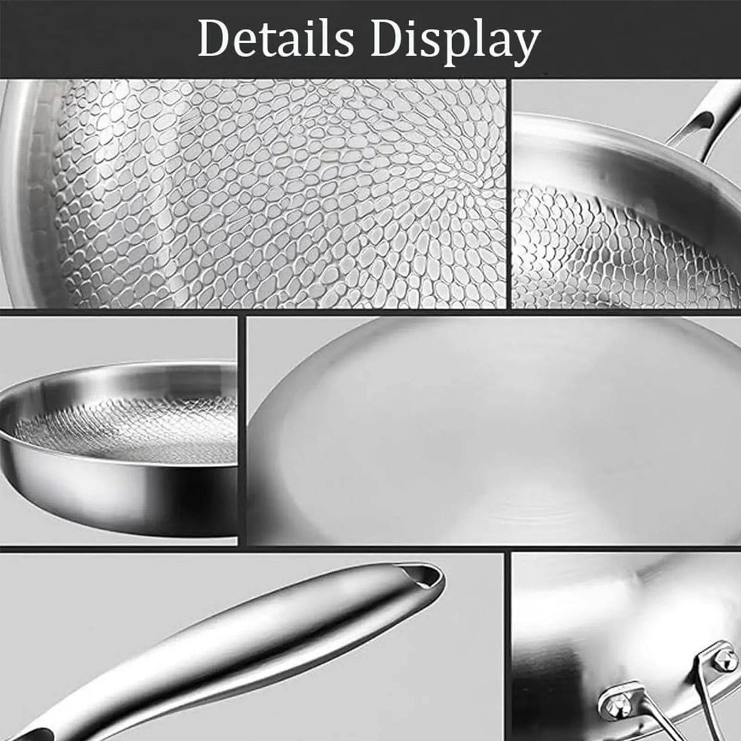 Induction-ready titanium non-stick deep pan. Durable kitchen cookware for effortless, healthy frying.