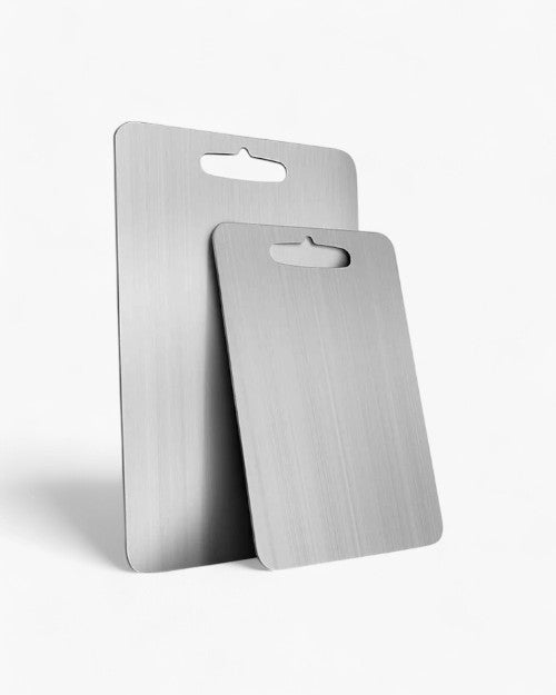 Professional antibacterial titanium & aluminum chopping board for hygienic food prep. Durable & easy clean kitchen tool.