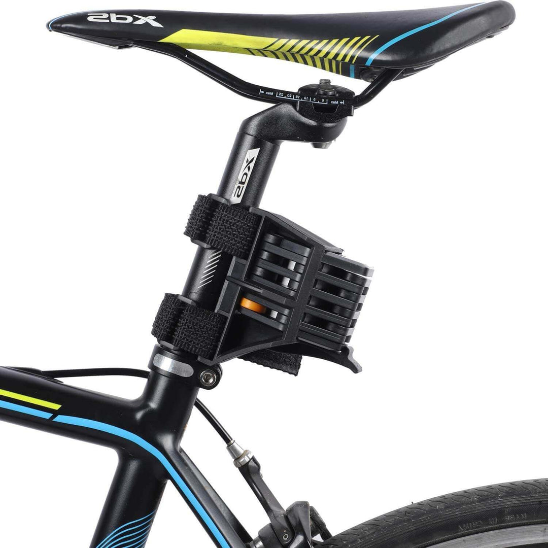 Close-up of TitanLock Pro bicycle U-lock, showing its robust alloy steel construction.