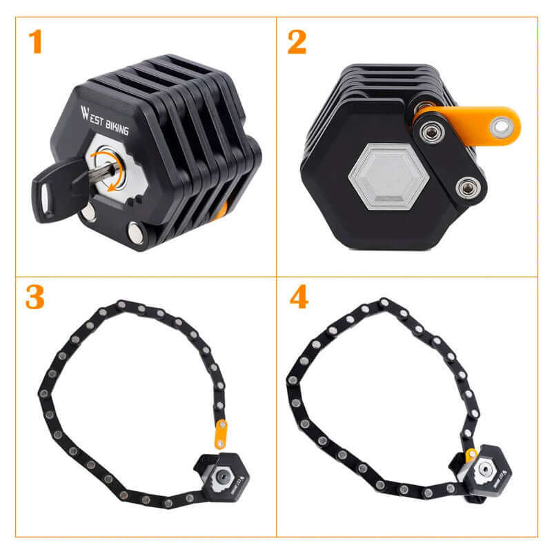 TitanLock Pro U-lock with key, emphasizing its anti-theft features for e-bikes.