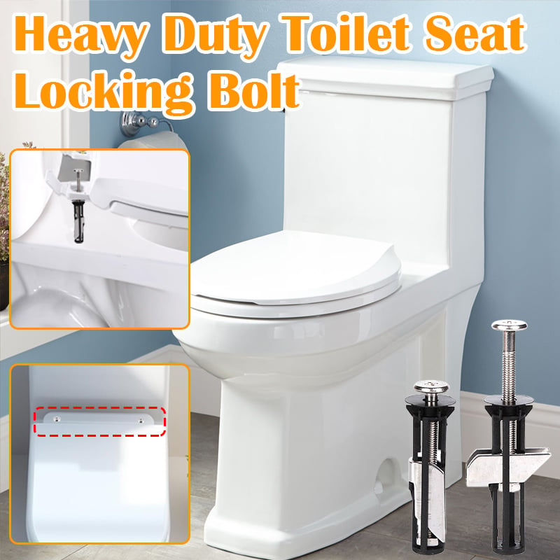 Close-up of universal toilet seat repair kit fasteners, bolts, and hardware for easy DIY installation.