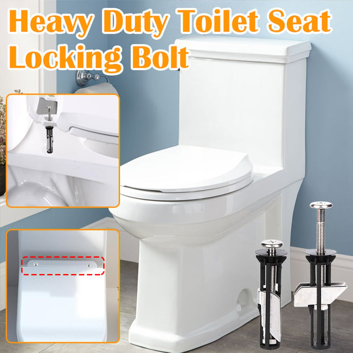 Close-up of universal toilet seat repair kit fasteners, bolts, and hardware for easy DIY installation.