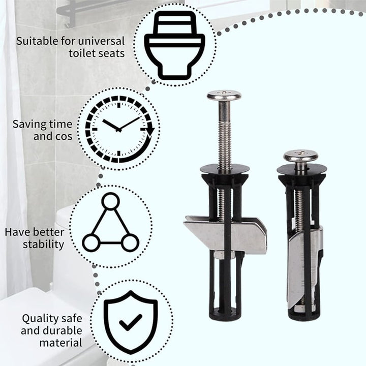 Upgrade your toilet seat with this stable & durable repair kit. Stainless steel fasteners included.