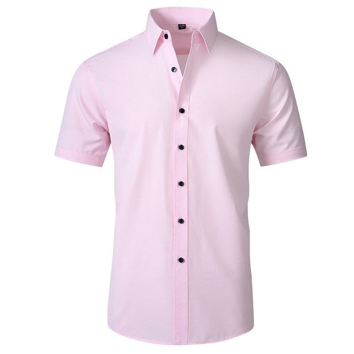 Men's slim fit short sleeve button-down shirt. Modern, tailored design for a sharp, casual or office look.