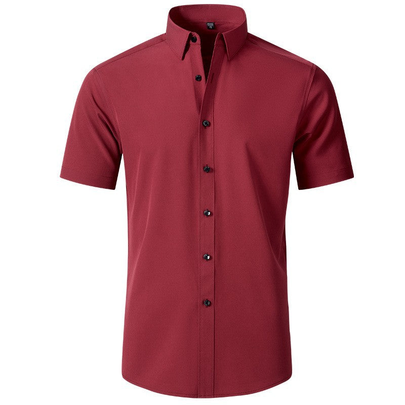 Tailored men's slim fit short sleeve shirt. Features modern button detail, great for a smart casual look.