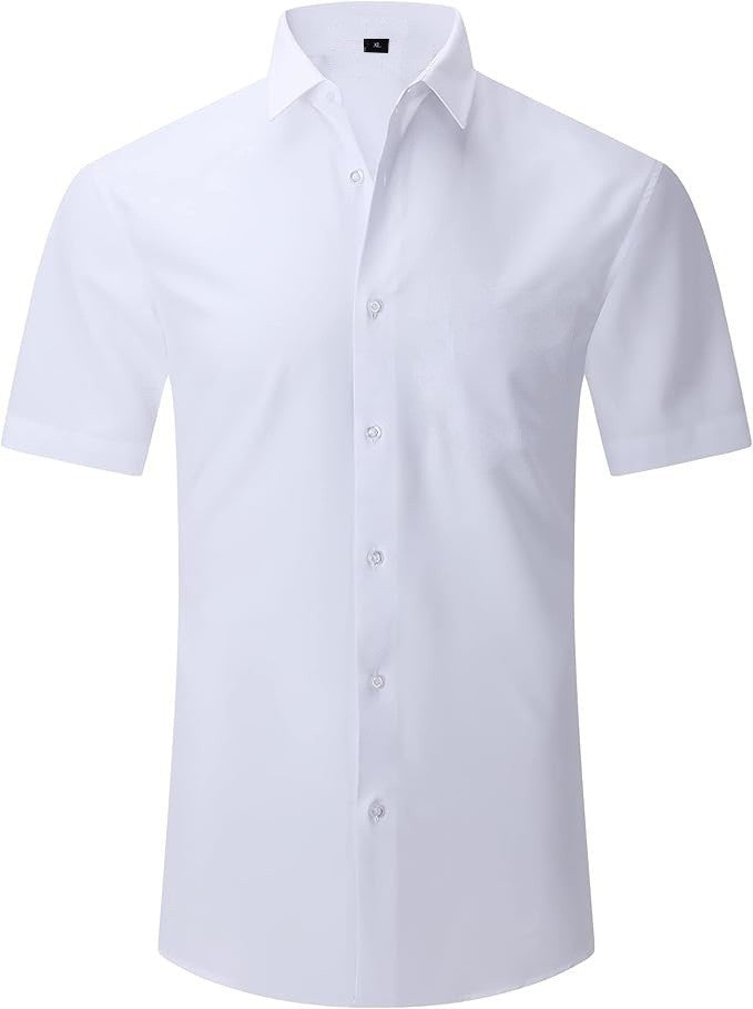Men's short sleeve slim fit shirt for office wear or casual outings. Modern and comfortable.