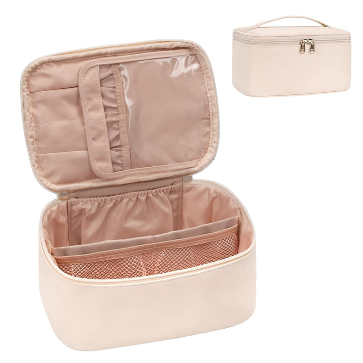 Stylish women's travel makeup organizer, perfect beauty storage for your essentials.