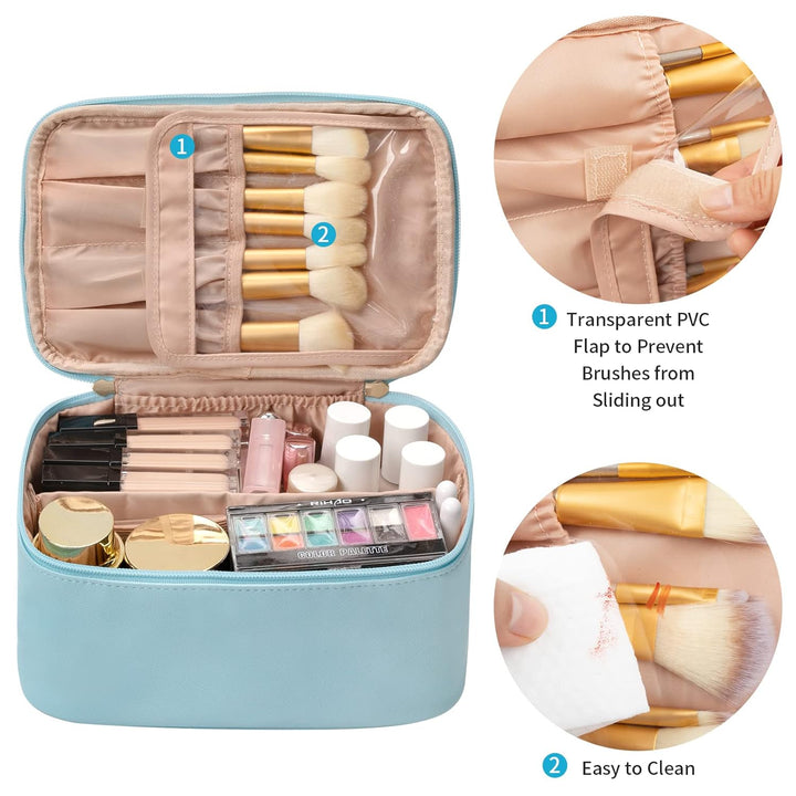 Chic beauty accessory: Women's travel makeup organizer, versatile with adjustable dividers.