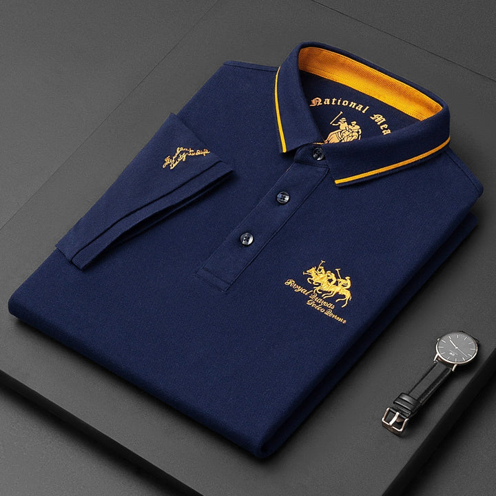 Henry comfort fit men's embroidered polo, a classic top for modern men's fashion.