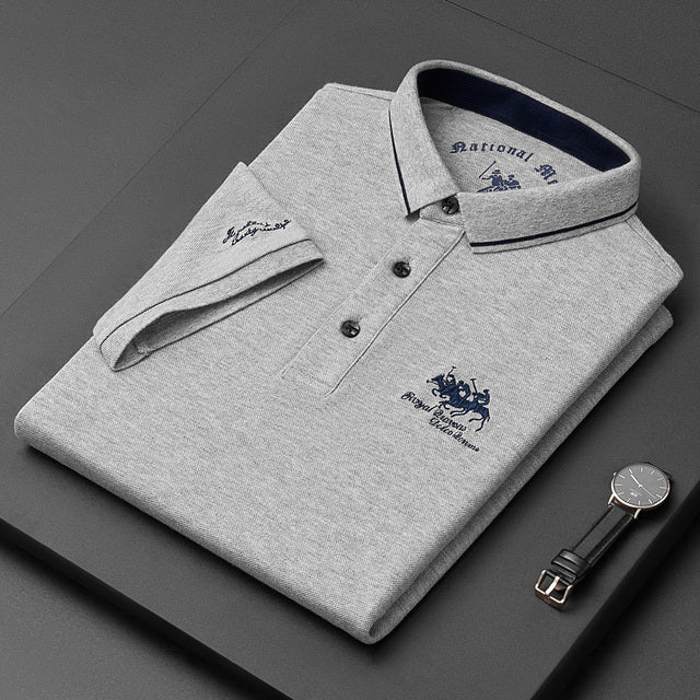 Classic men's embroidered polo shirt, an essential for contemporary men's everyday fashion.