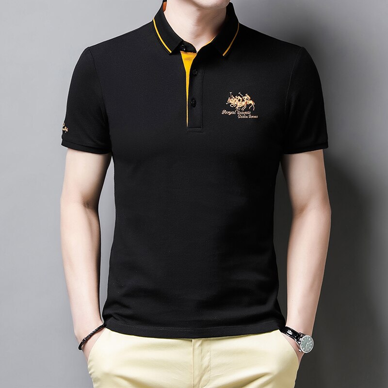 Stylish men's embroidered polo shirt for versatile casual wear & summer fashion.