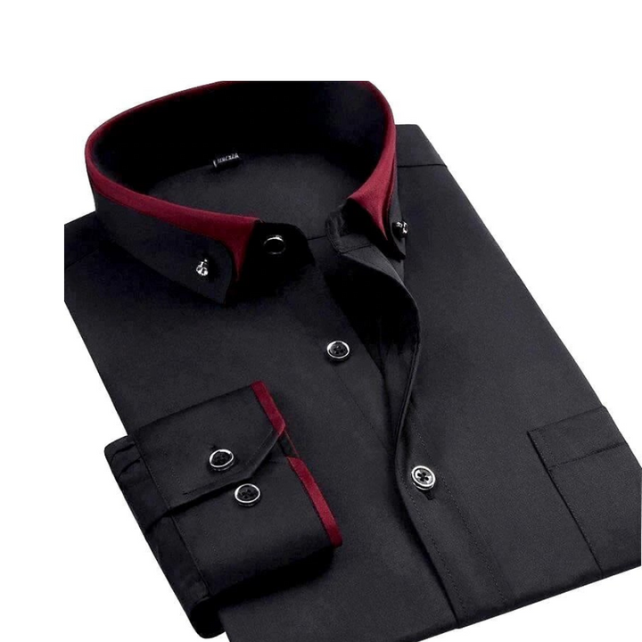 Men's Victor elegant long-sleeve button-down shirt, perfect for sophisticated casual or formal wear.
