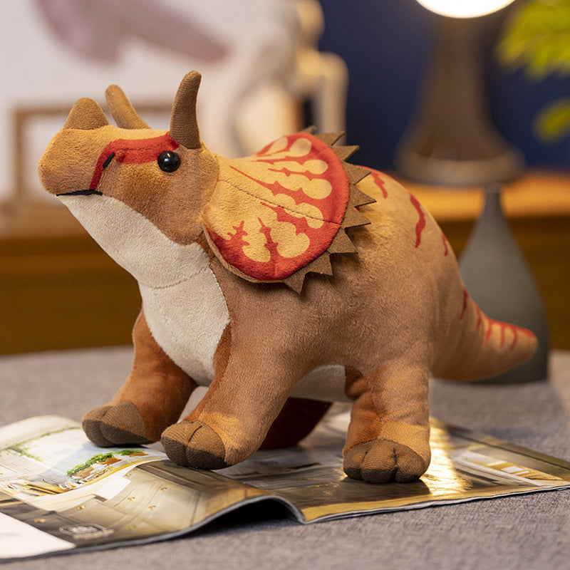 Realistic Triceratops dinosaur figure for kids, perfect for educational play and building a dinosaur collection.