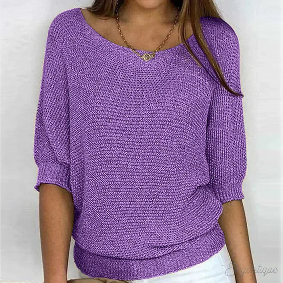 Simple yet elegant women's textured sweater. A cozy, comfortable top for effortless everyday style.