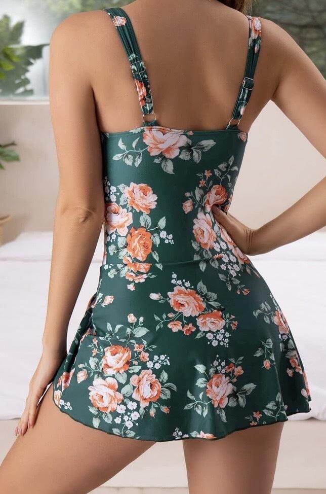 Perfect for vacation: women's ruched one-piece swimsuit with tummy control for a flattering summer style.