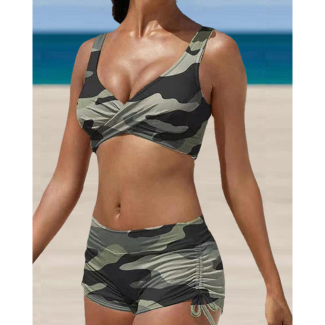 Women's flattering high-waist shaping bikini, perfect for beachwear & tummy control. Chic summer swimwear.