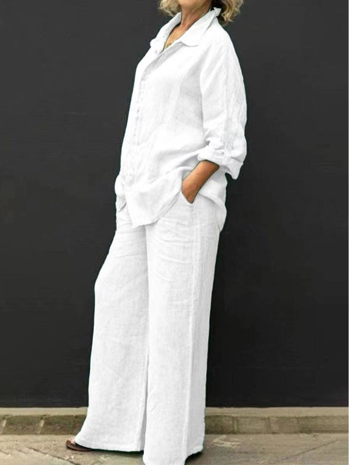 Breathable women's lightweight two-piece summer suit, excellent for travel, office, or comfortable daily wear.