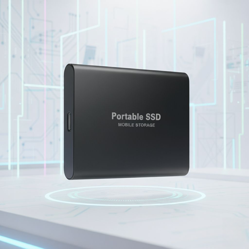 Compact 128GB portable SSD with USB 3.1 interface for high-speed mobile data storage & backup.