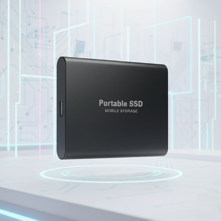 Compact 128GB portable SSD with USB 3.1 interface for high-speed mobile data storage & backup.