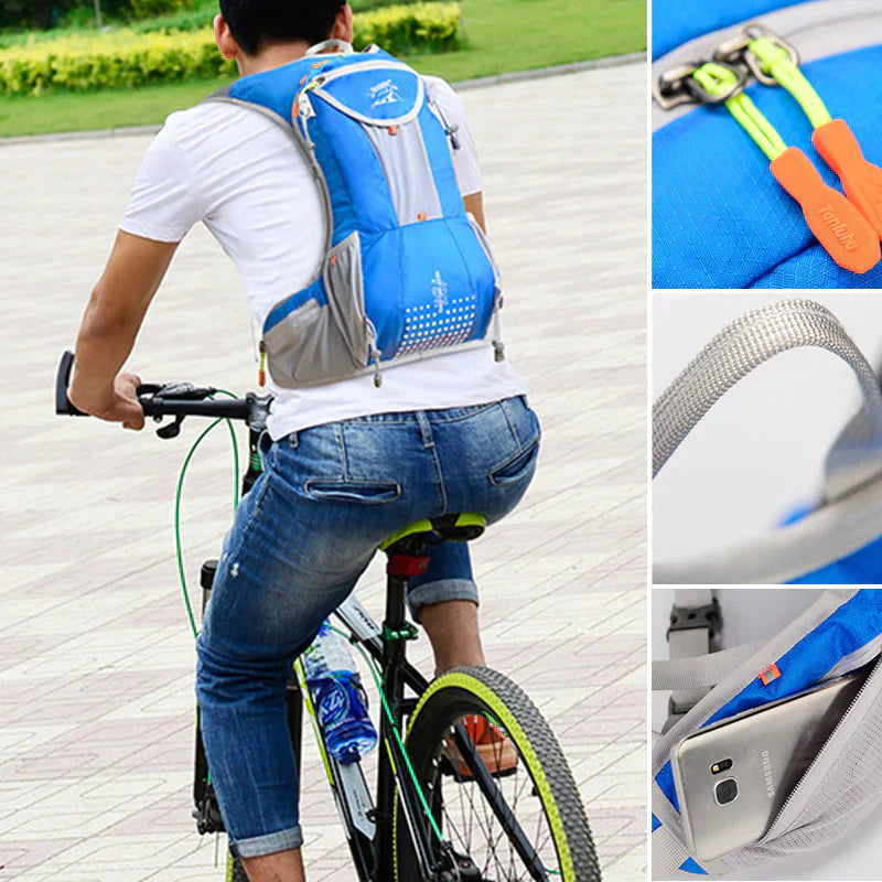 Waterproof hydration pack featuring a lightweight design for outdoor activities.