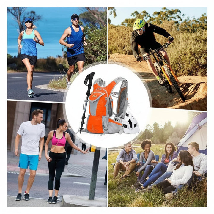 Essential hiking gear: Ultra-light waterproof backpack with 2L bladder.