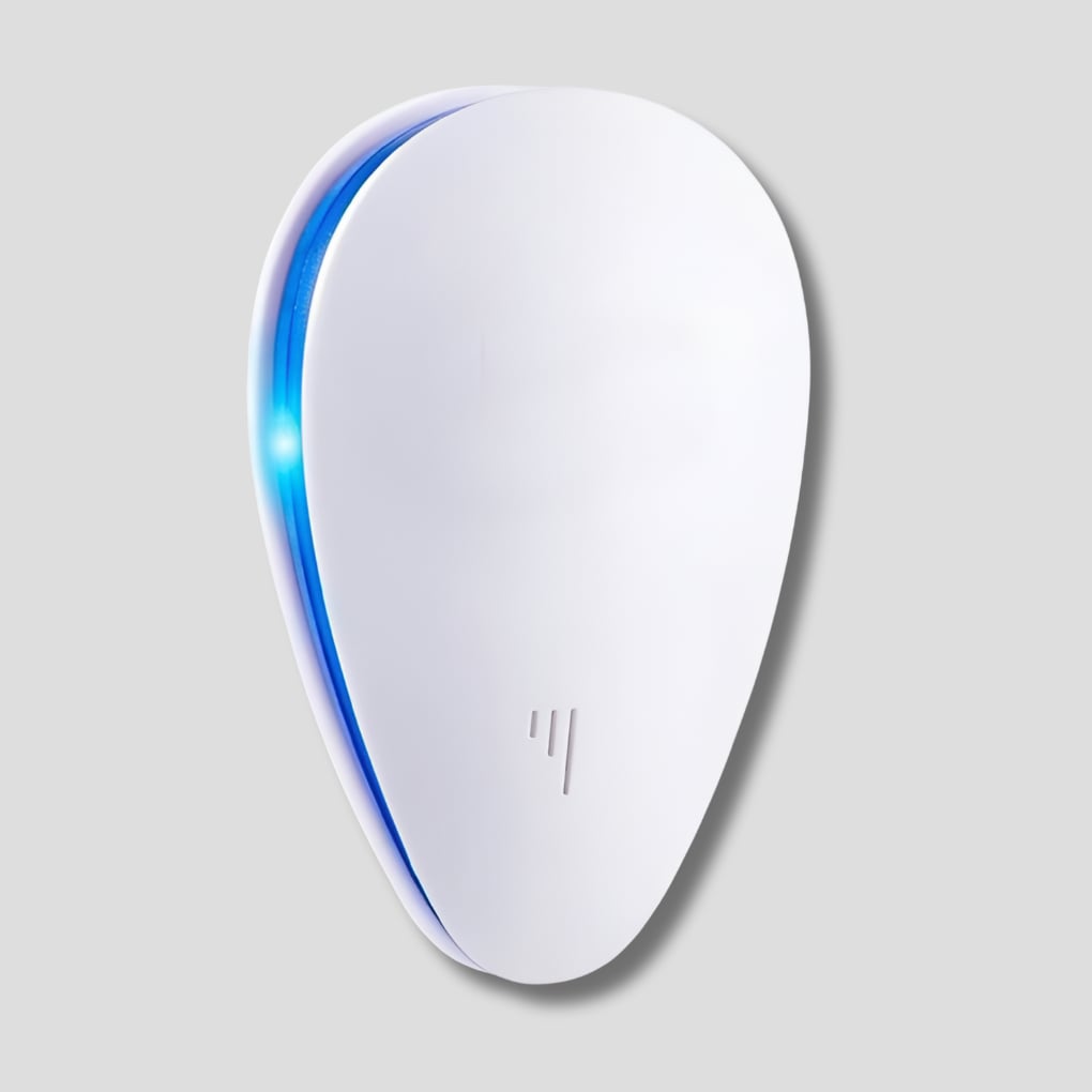 Ultrasonic pest repeller device emitting sound waves for effective home protection against insects and rodents.