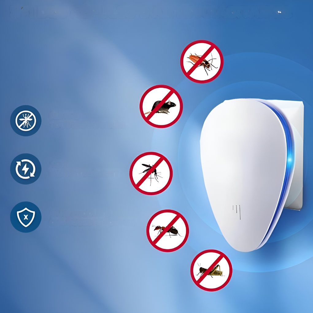 Chemical-free ultrasonic pest repeller, a safe and eco-friendly solution for pest control in your home.