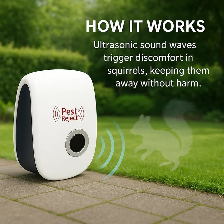 Keep squirrels & rodents away from your home with this electronic pest control solution.