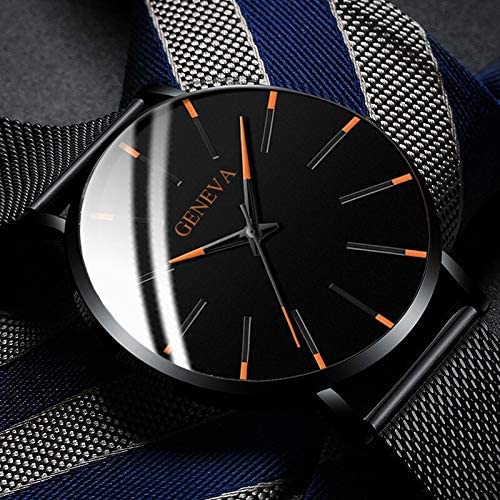 Close-up of a sophisticated men's wrist watch, highlighting its slim case and intricate mesh strap.