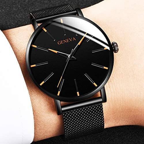 Ultra-slim men's classic timepiece. A professional & minimalist wrist watch with a durable mesh strap.