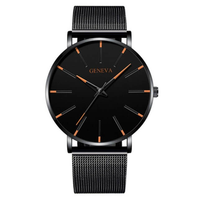 Versatile men's minimalist watch, a water resistant business timepiece & classic gift for him.