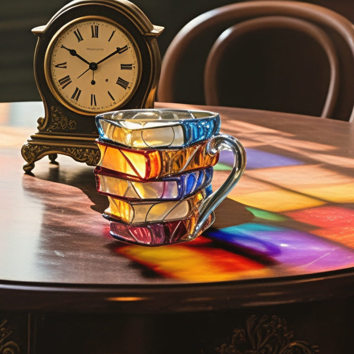 Showcase your love for books with this eye-catching 3D book spine glass mug.