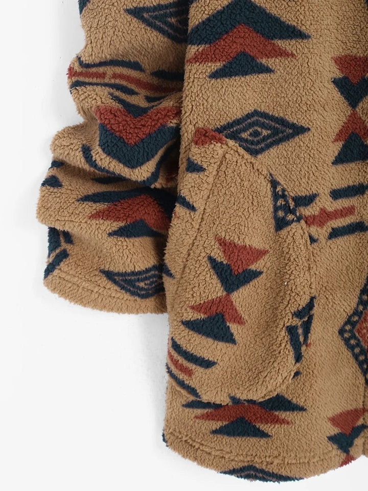Beautiful women's vintage jacket with a unique Aztec pattern. Stylish outerwear for fashion-forward women.