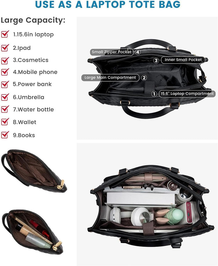 Organized unisex insulated lunch tote bag, ideal for carrying daily essentials, laptop, and food securely for work.