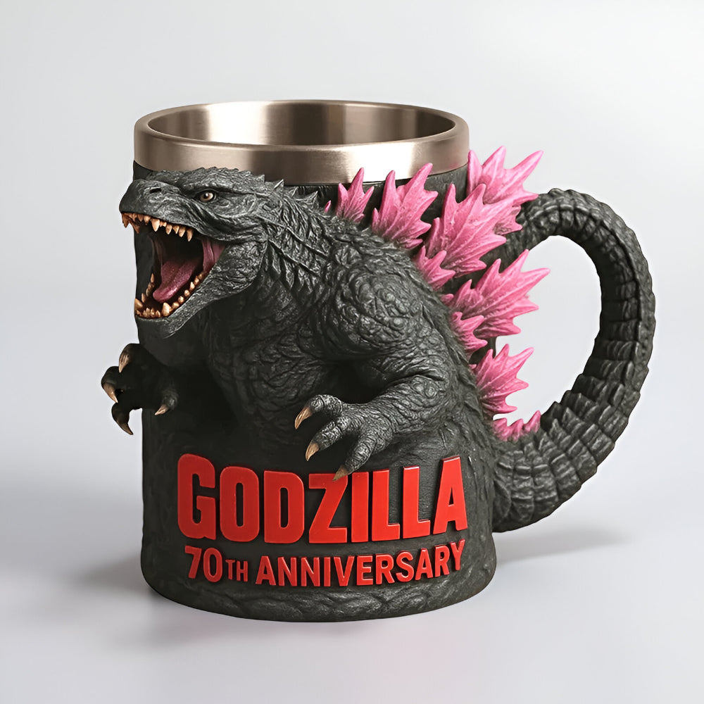 Unique unisex coffee mug featuring a detailed 3D monster sculpture.