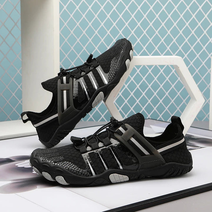 Lightweight unisex barefoot water shoes for beach, river trekking, and snorkeling adventures. Quick-dry design.