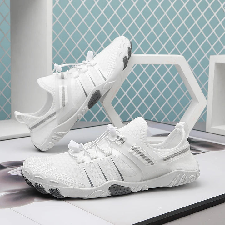 Durable all-terrain barefoot water shoes for adventure. Anti-slip grip and quick-dry comfort for any trail.