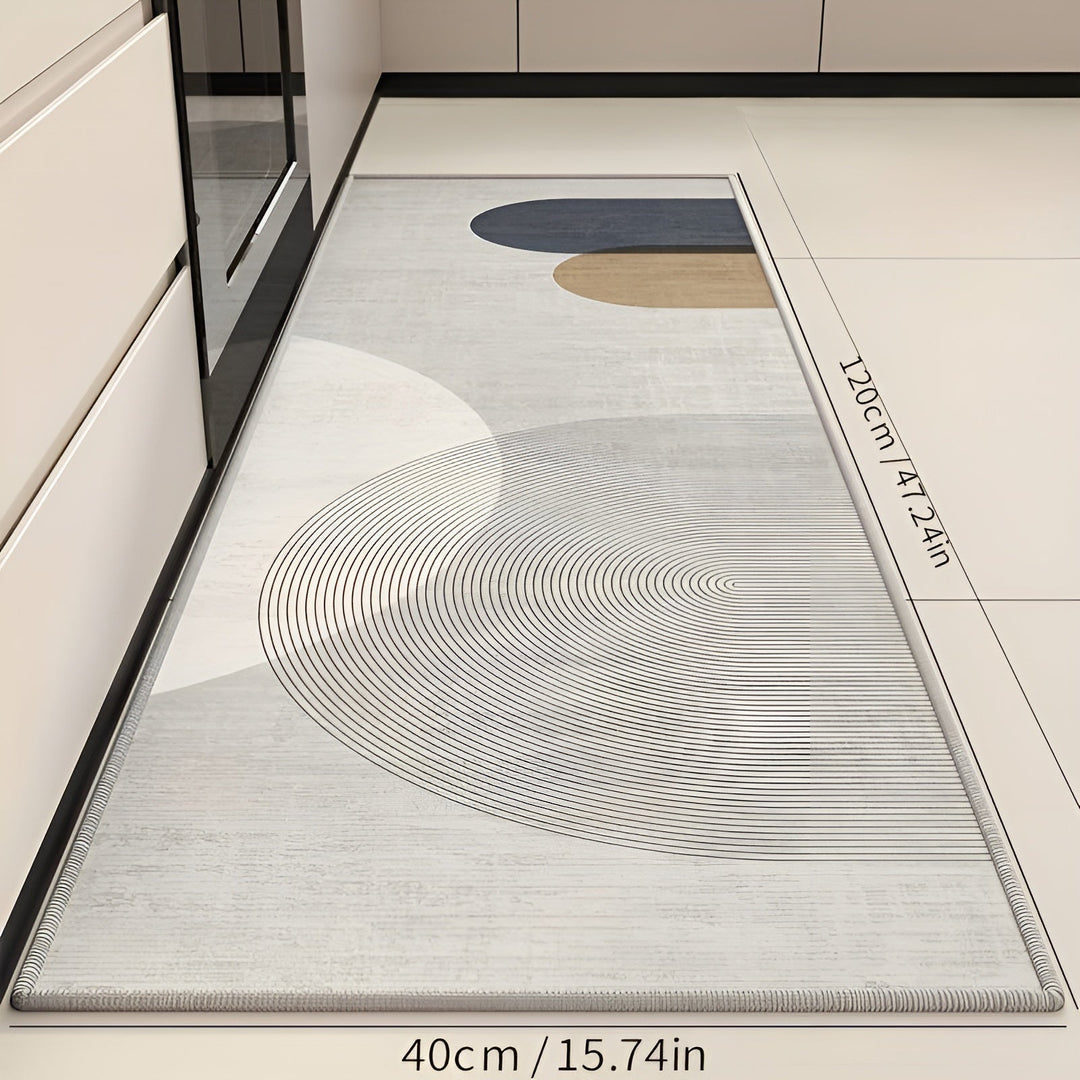 Unisex anti-fatigue kitchen mat provides cushioned comfort & support for standing.