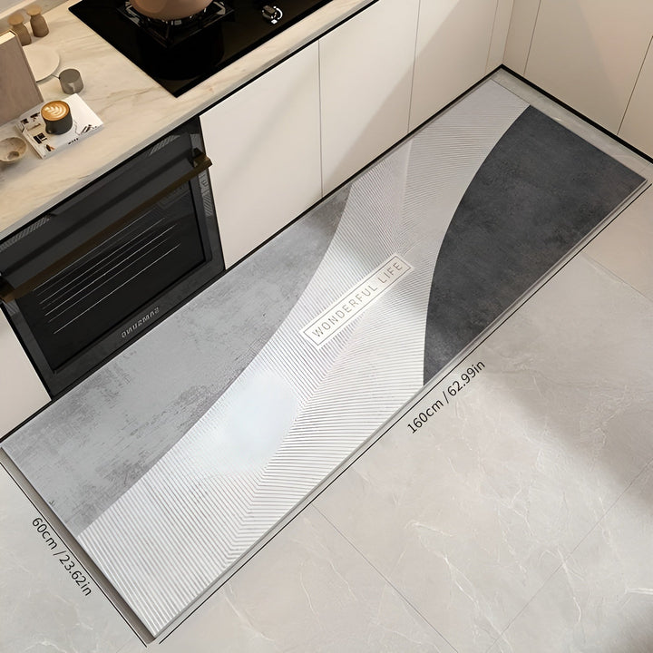 Premium anti-fatigue comfort mat, ideal for long hours of standing in the kitchen.