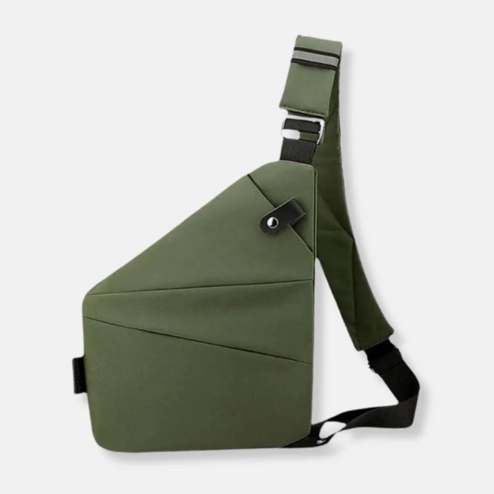 Secure unisex crossbody travel bag, perfect for organizing essentials & protecting valuables on the go.
