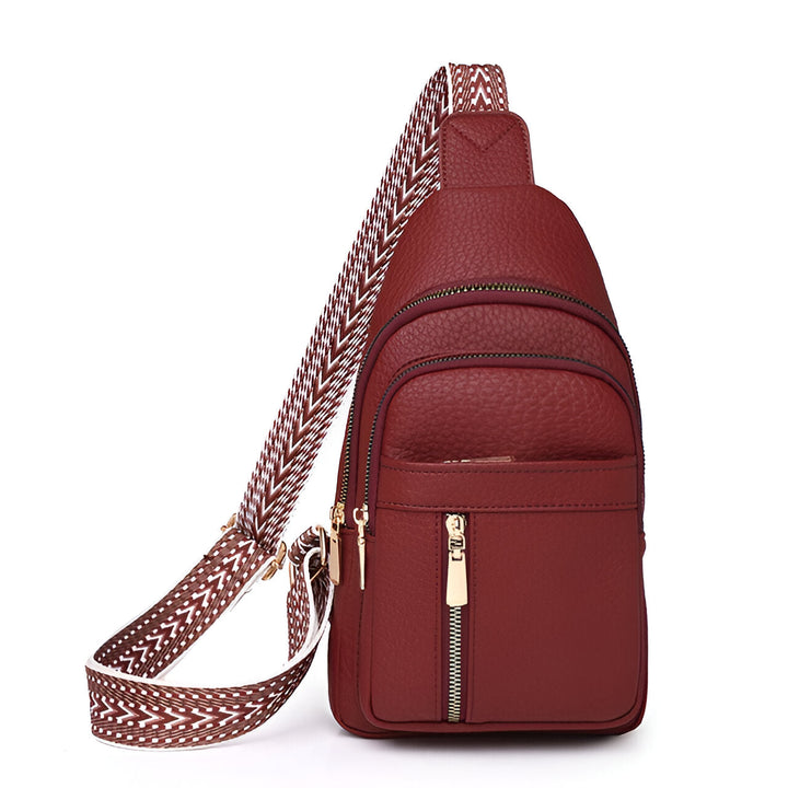 View of a unisex anti-theft travel crossbody bag, showing secure zippers & compartments for organized everyday carry.