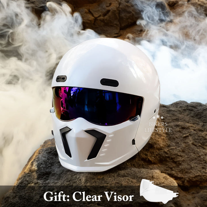Secure and stylish unisex motorcycle helmet, essential riding safety accessory.