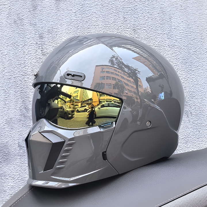 Men's and women's motorcycle helmet with DOT and ECE approval for safe rides.