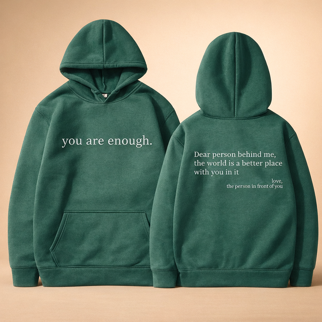 Front view of a comfy unisex pullover hoodie with a drawstring hood and classic kangaroo pocket design.