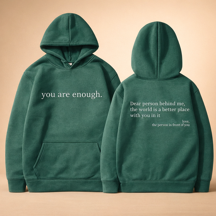Front view of a comfy unisex pullover hoodie with a drawstring hood and classic kangaroo pocket design.