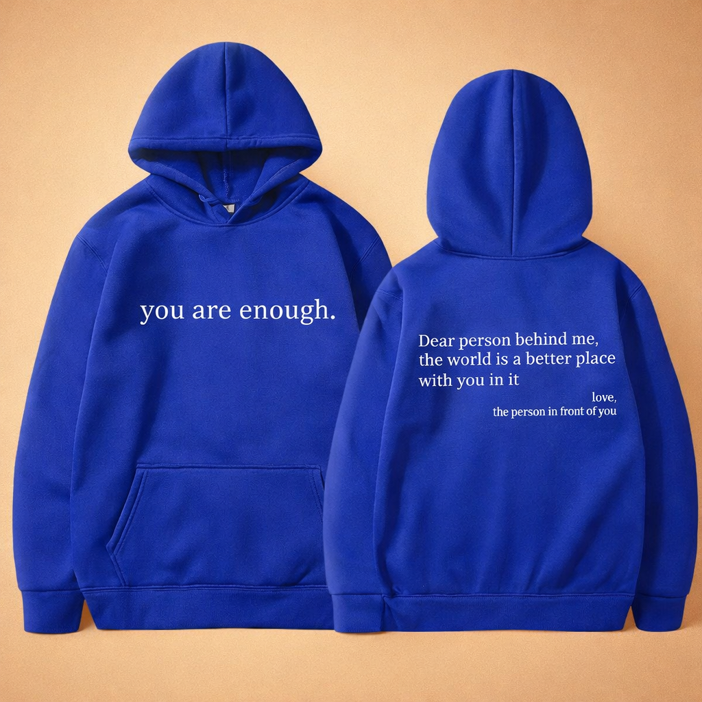 Relaxed fit unisex drawstring hoodie, soft knit fabric, featuring a convenient kangaroo pocket. Everyday comfort.