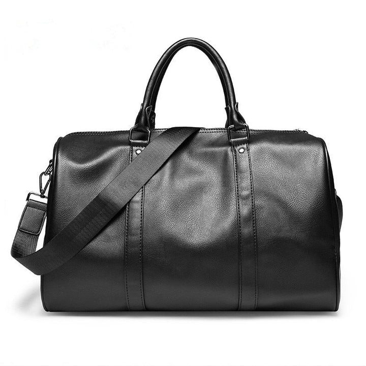 Stylish & lightweight leather travel duffel bag, perfect as a carry-on or weekend luggage for men and women.