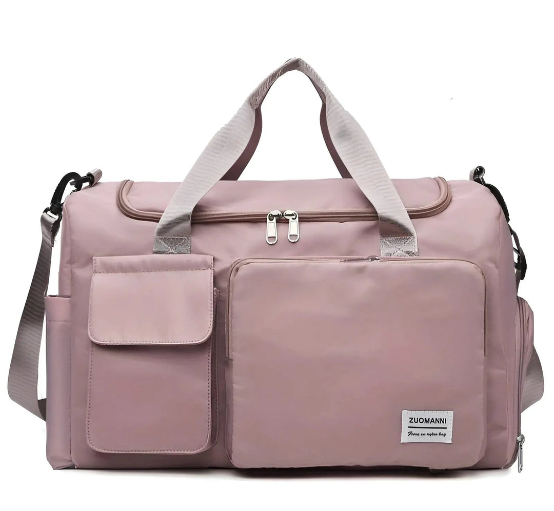 Sleek waterproof travel duffel bag, large capacity for gym, sports, & weekend trips.